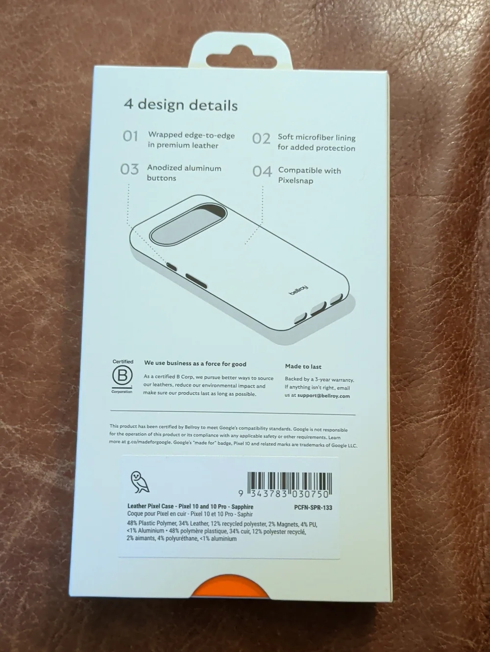 Bellroy Leather Google Pixel 10 Or Pixel 10 Pro Case NiB